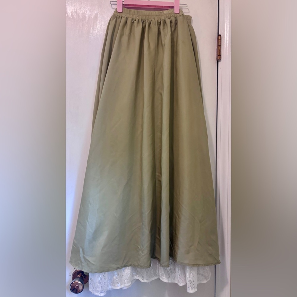 Scarlet Darkness Renaissance Elastic Waist Double-Layer Lace Hem Skirt size XL - Picture 3 of 6